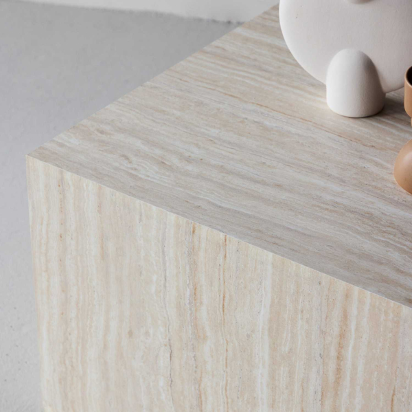 Table basse en MDF effet travertine York 40 x 60 x 80 cm - 8