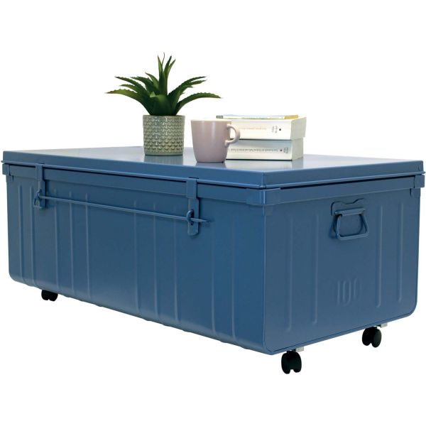 Table basse en acier sur roulettes Habitat 90 cm - 189