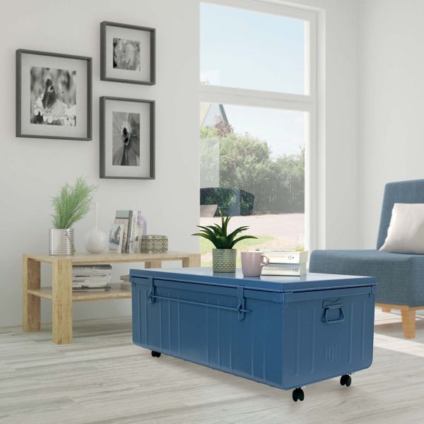 Table basse en acier sur roulettes Habitat 90 cm - PIERRE HENRY