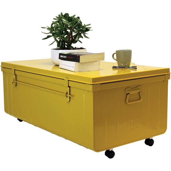 Table basse en acier sur roulettes Habitat 90 cm - 189