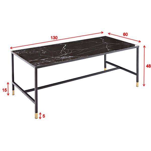 Table basse en acier et verre Dipp - VEN-0113