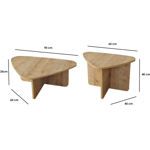 Table basse en aggloméré Ballare Set - ASI-1722