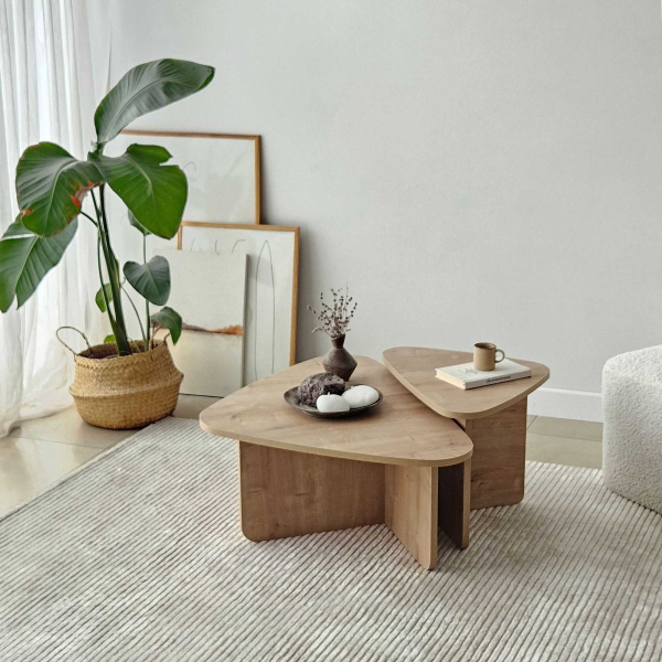 Table basse en aggloméré Ballare Set - HANAH HOME