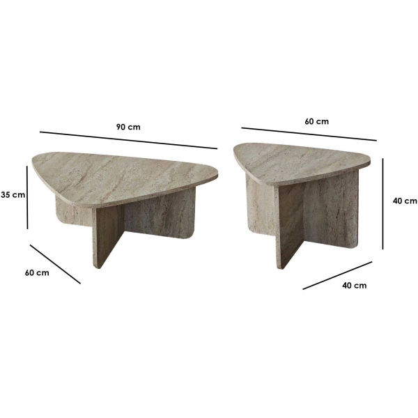 Table basse en aggloméré Ballare Set - ASI-1723