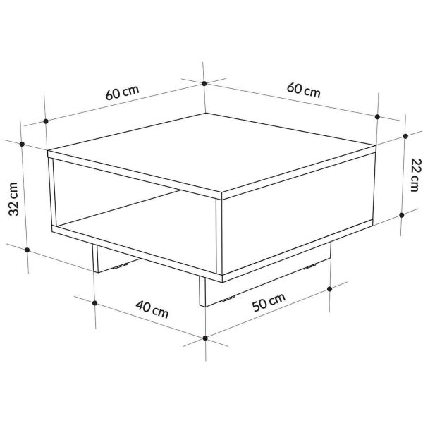 Table basse en aggloméré anthracite Hola - ASI-1121