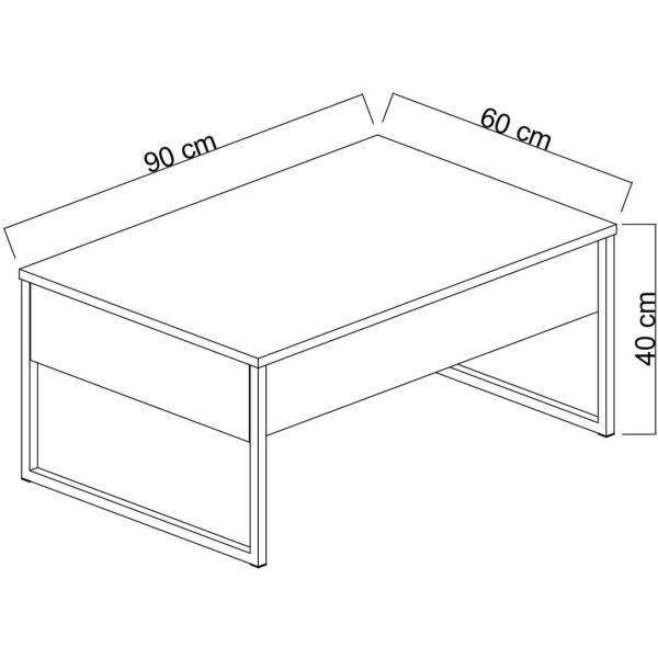 Table basse en aggloméré blanc et métal doré Luxe - ASI-0388