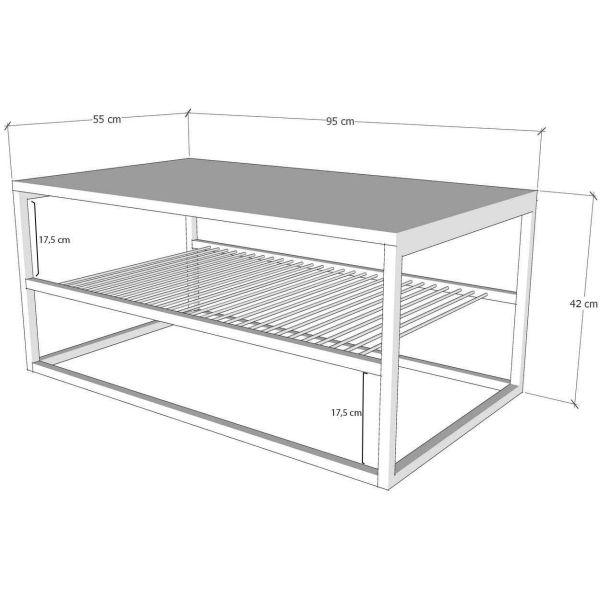 Table basse en aggloméré et métal Asude - ASI-0757