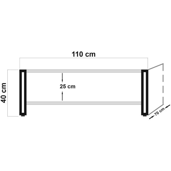 Table basse en aggloméré et métal Cosmo - ASI-0428