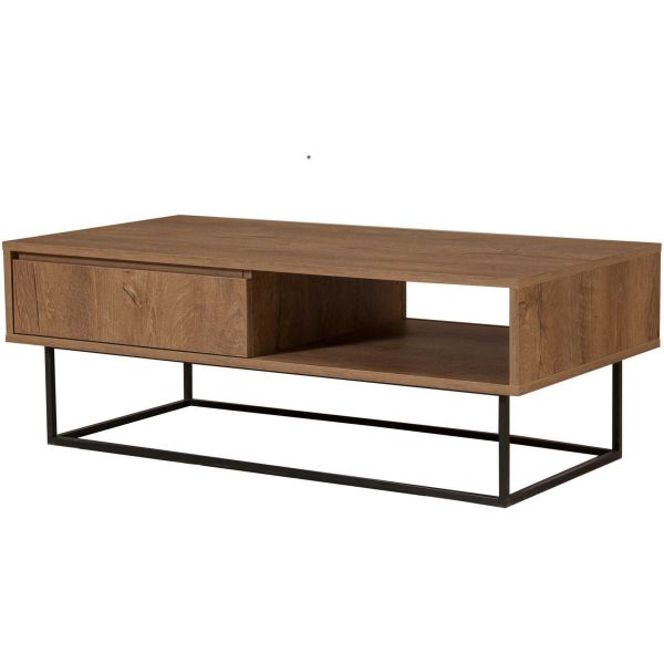 Table basse en aggloméré et métal Dale
