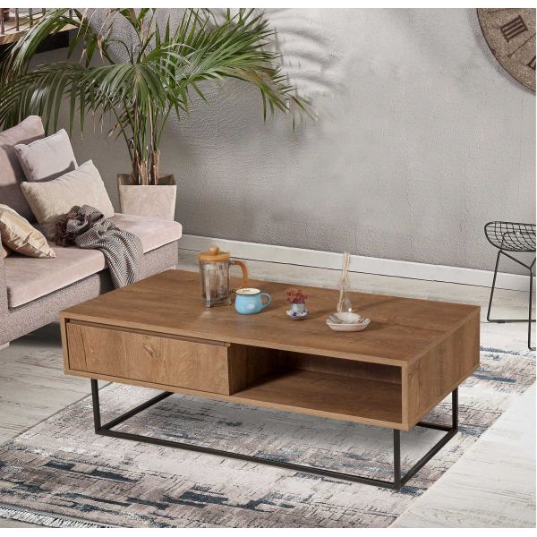 Table basse en aggloméré et métal Dale - HANAH HOME