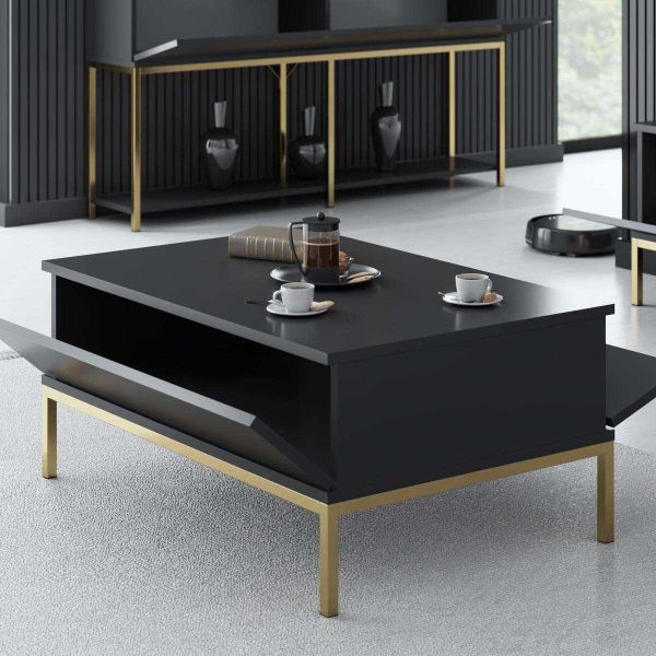 Table basse en agglomeré et métal Lord - 169