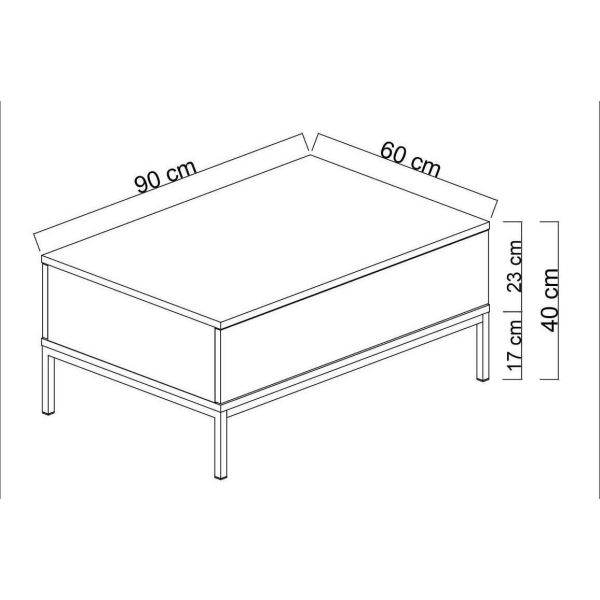 Table basse en agglomeré et métal Lord - ASI-0713