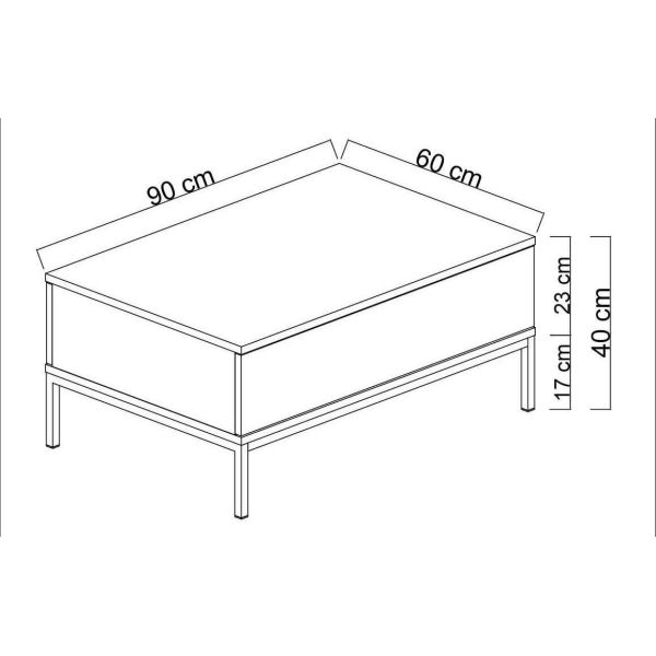 Table basse en agglomeré et métal Lord - ASI-0714