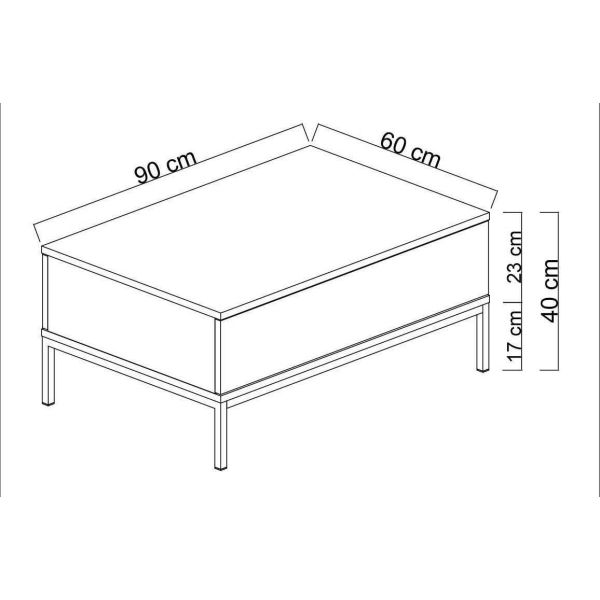 Table basse en agglomeré et métal Lord - ASI-0720