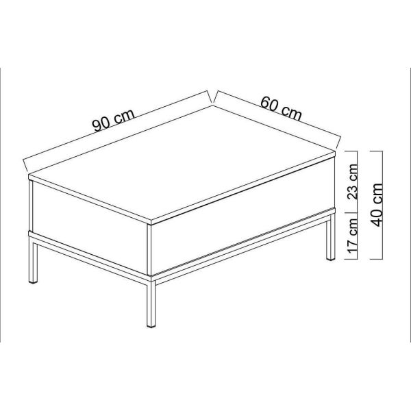 Table basse en agglomeré et métal Lord - ASI-0712