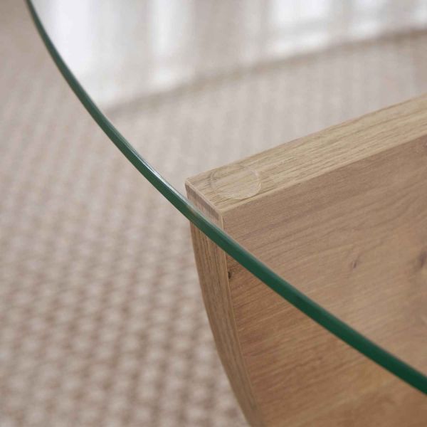 Table basse en aggloméré et verre trempé Liya - 6