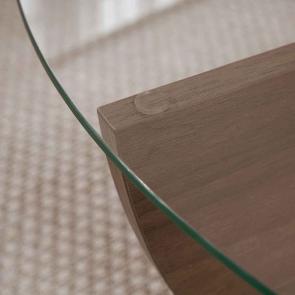 Table basse en aggloméré et verre trempé Liya - 6
