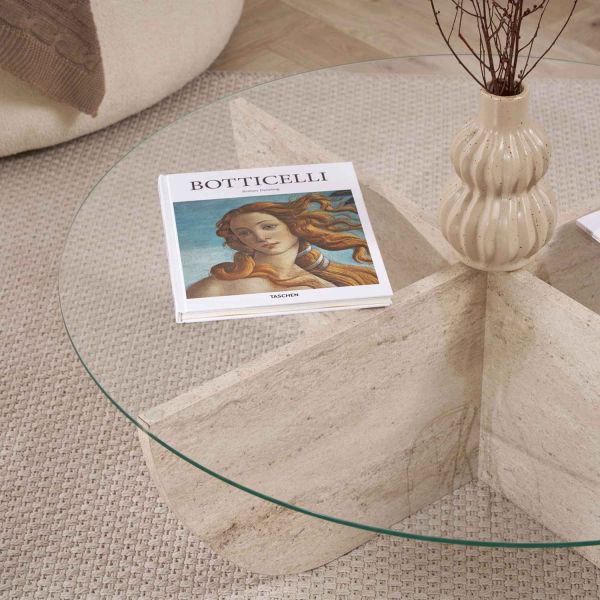 Table basse en aggloméré et verre trempé Liya - 5