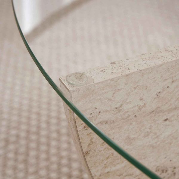 Table basse en aggloméré et verre trempé Liya - 6
