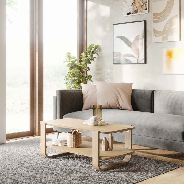 Table basse en bois d'eucalyptus Bellwood - UMBRA