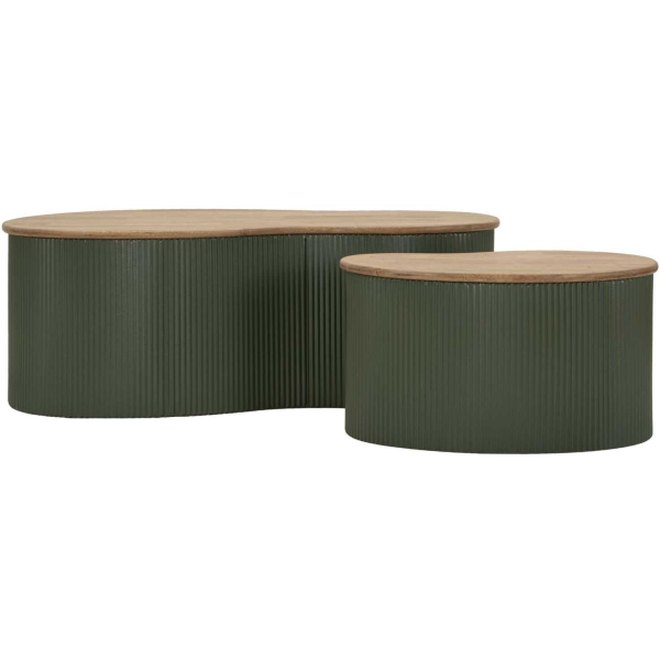 Table basse en bois d'hévéa Frankfurt (Set de 2) - 279