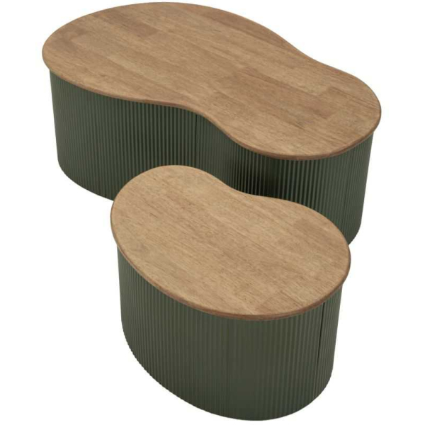 Table basse en bois d'hévéa Frankfurt (Set de 2) - 5