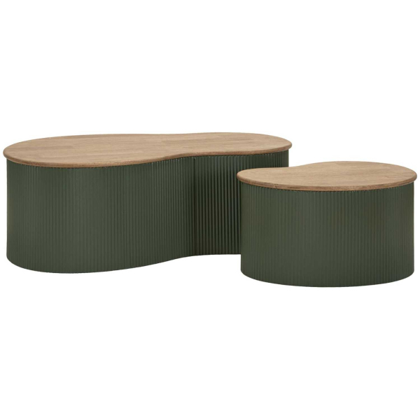 Table basse en bois d'hévéa Frankfurt (Set de 2)