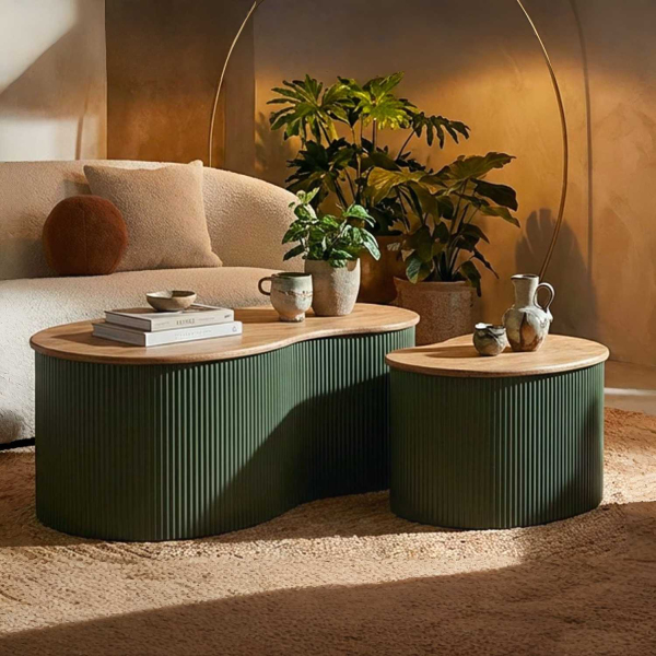 Table basse en bois d'hévéa Frankfurt (Set de 2) - MAURO FERRETTI