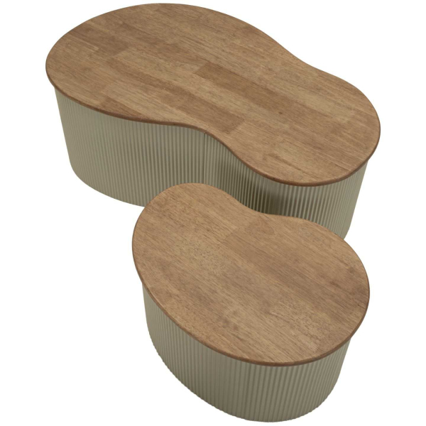 Table basse en bois d'hévéa Frankfurt (Set de 2) - 5