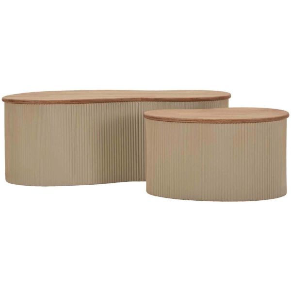 Table basse en bois d'hévéa Frankfurt (Set de 2) - 279