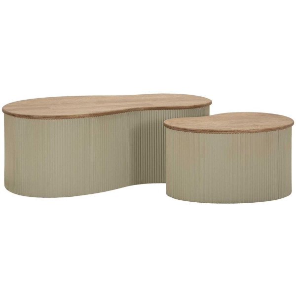 Table basse en bois d'hévéa Frankfurt (Set de 2)