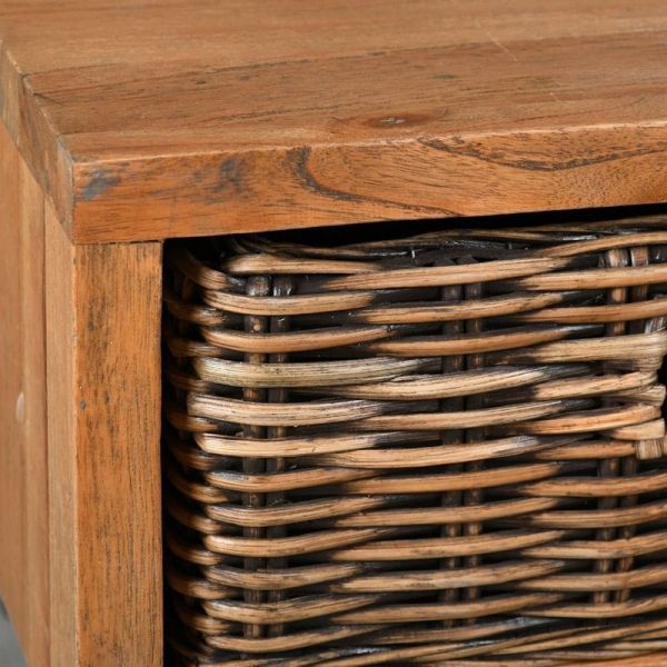 Table basse en bois, métal et rotin - AUBRY GASPARD