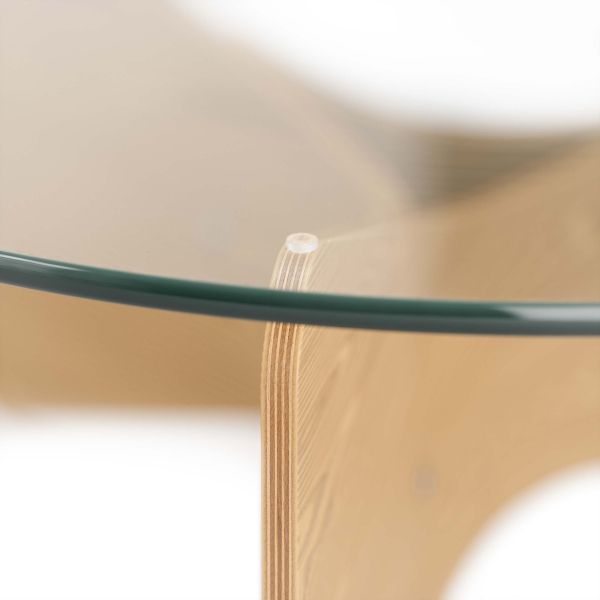 Table basse en bois et verre Madera - 5