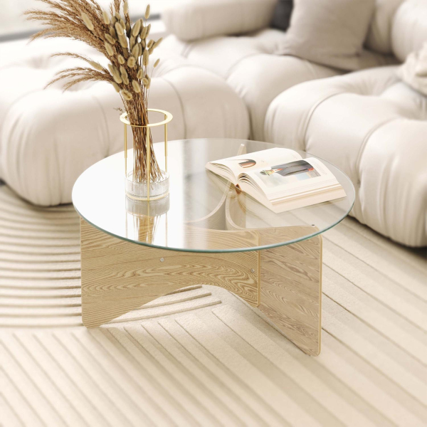 Table basse en bois et verre Madera - UMBRA