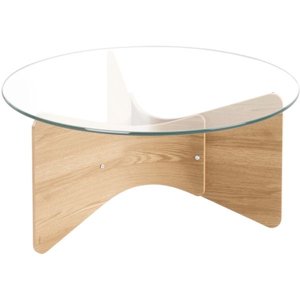 Table basse en bois et verre Madera