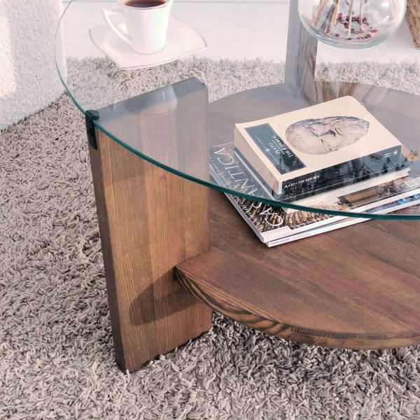 Table basse en bois et verre Mondo - 249