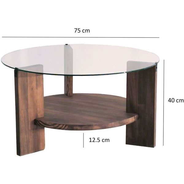 Table basse en bois et verre Mondo - ASI-0516