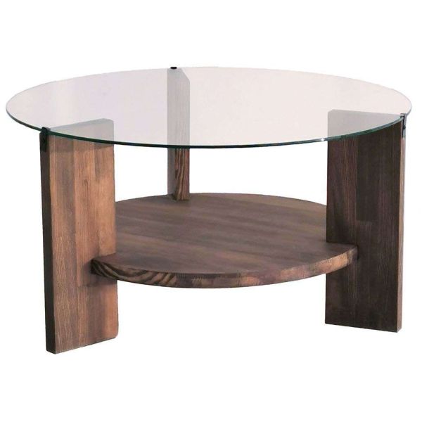 Table basse en bois et verre Mondo