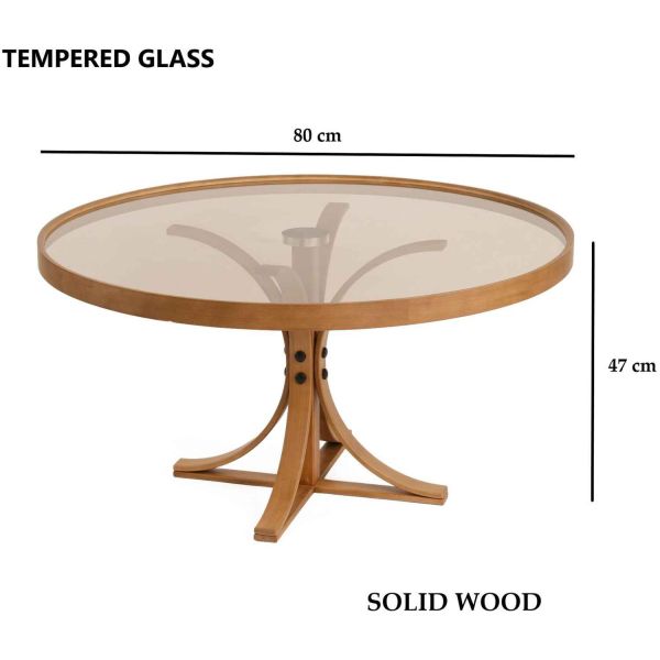 Table basse en bois et verre trempé Boston - ASI-2708