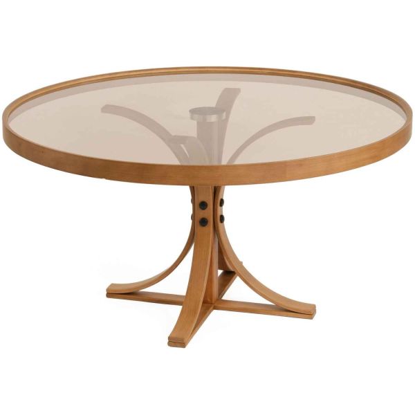 Table basse en bois et verre trempé Boston