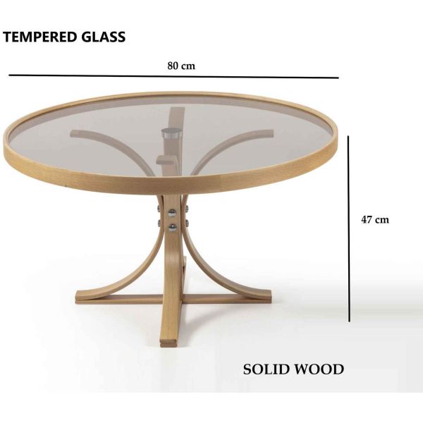 Table basse en bois et verre trempé Boston - ASI-2707