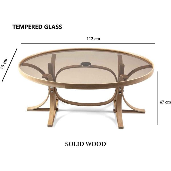 Table basse en bois et verre trempé Buket - ASI-2719