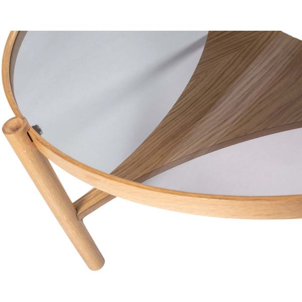 Table basse en bois et verre trempé Clover - 5
