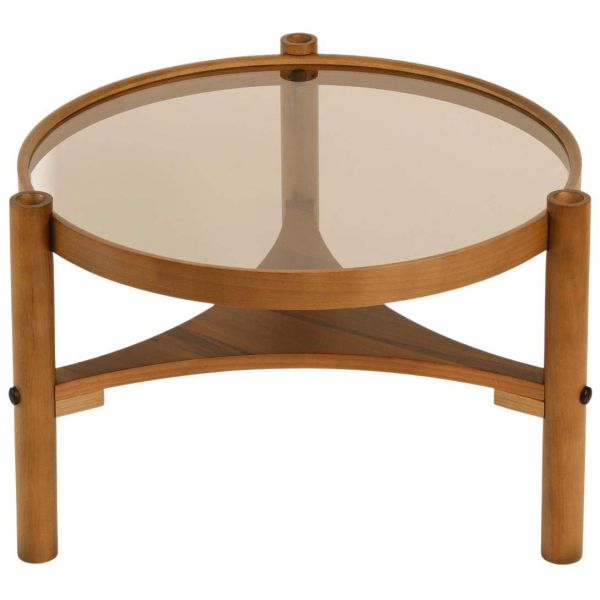 Table basse en bois et verre trempé Clover