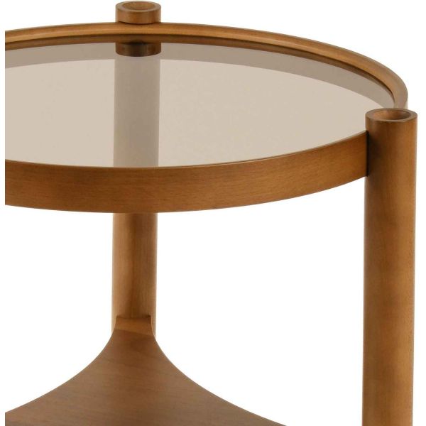 Table basse en bois et verre trempé Clover - HANAH HOME