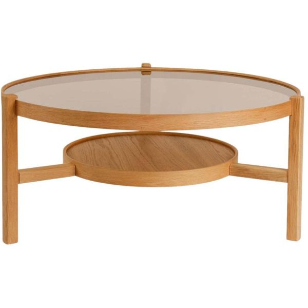 Table basse en bois et verre trempé Flora