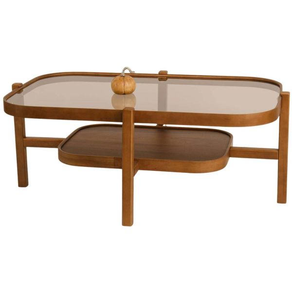 Table basse en bois et verre trempé Godiva - HANAH HOME