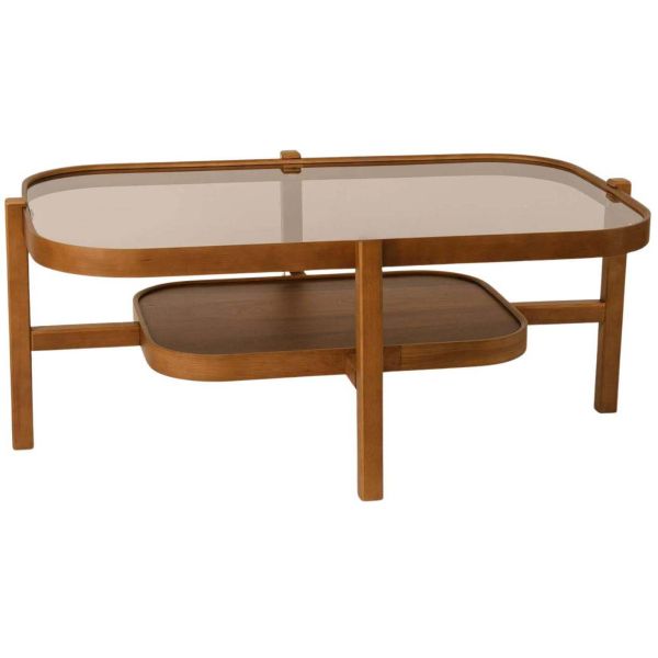 Table basse en bois et verre trempé Godiva
