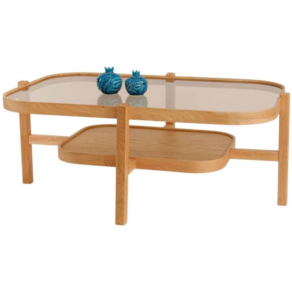 Table basse en bois et verre trempé Godiva - HANAH HOME