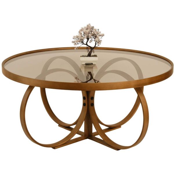 Table basse en bois et verre trempé Tokyo - HANAH HOME